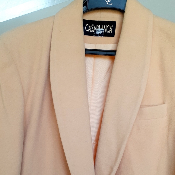 Vtg Casablanca YELLOW Wool Blazer DRESS SIZE 6 - Picture 3 of 8